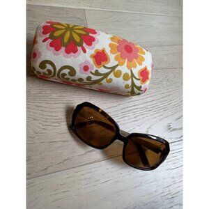 Vera Bradley Polarized Brown Tortoiseshell Sunglasses 3531CP Floral Hard Case